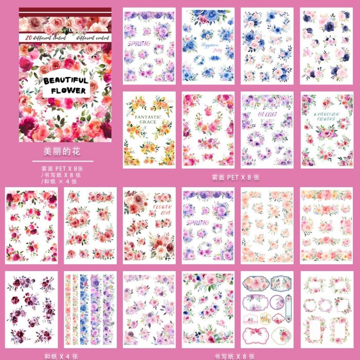 

(5AD) sticker book wanita girl watercolor deco decor journaling 5