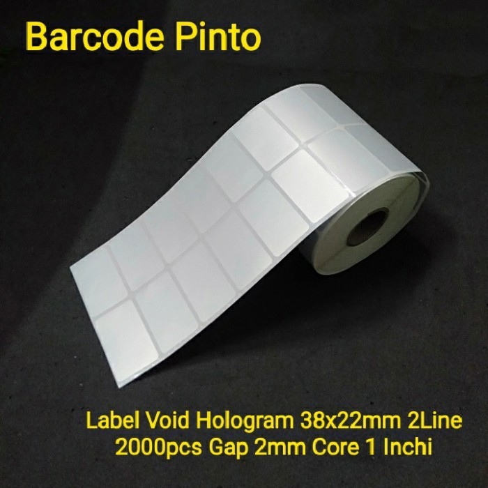 

Label Void Hologram 38x22mm 2Line 2000pcs Gap 2mm Core 1 Inchi