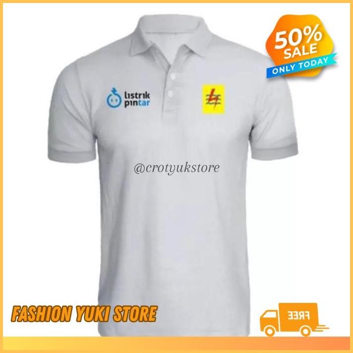 KAOS POLO TSHIRT BAJU KERAH DISTRO LISTRIK PINTAR PLN BUMN POLOS CUSTOM INDONESIA  PRIA WANITA UNISE