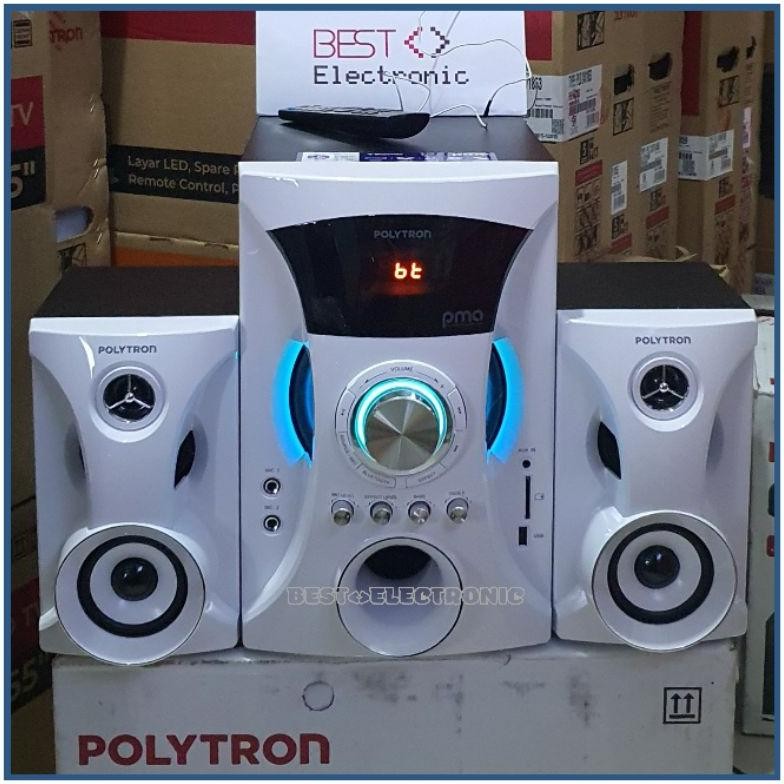 ngel speaker aktif polytron pma 9525 pma9525 pma-9505 radio + bluetooth (putih)