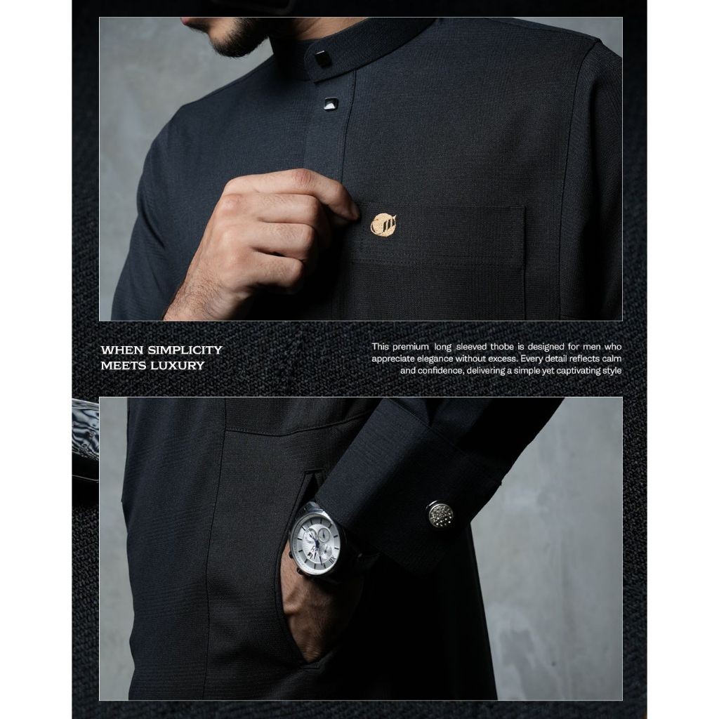 SAMASE Jubba Thobe Premium Slim R068 - R076 Jubba Alwand Exsklusive Thobe Jubah Gamis Pria Dewasa