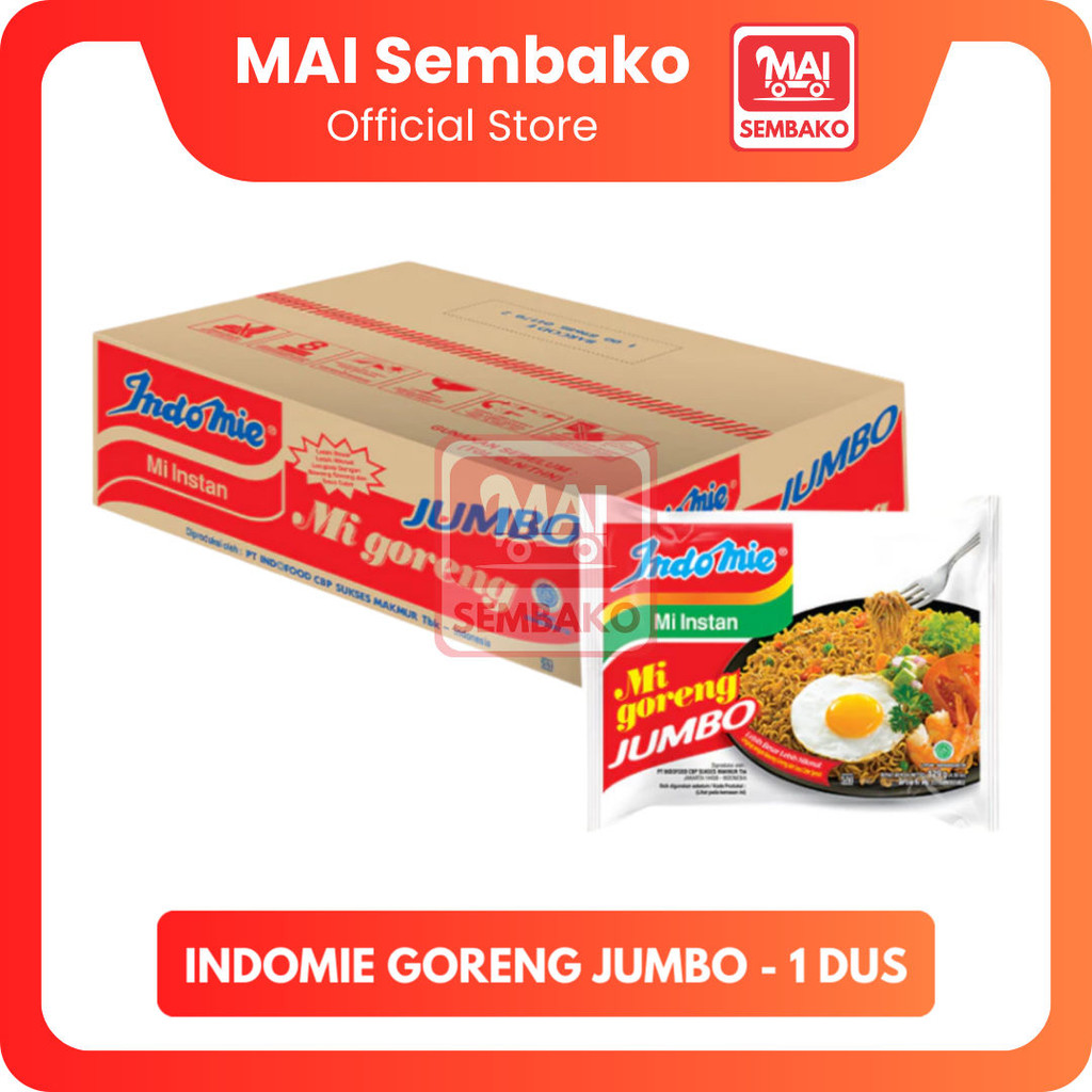 Indomie Goreng Jumbo 1 Dus - Mie Instan Indomie Goreng Spesial Jumbo