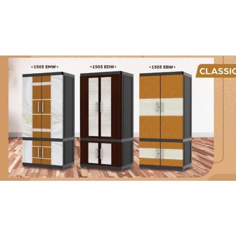 NAIBA - 1503 / 1523 / 1504 / 1524 - Lemari Gantung Naiba Kaca | Lemari Hanger | Lemari Gantung FIT N