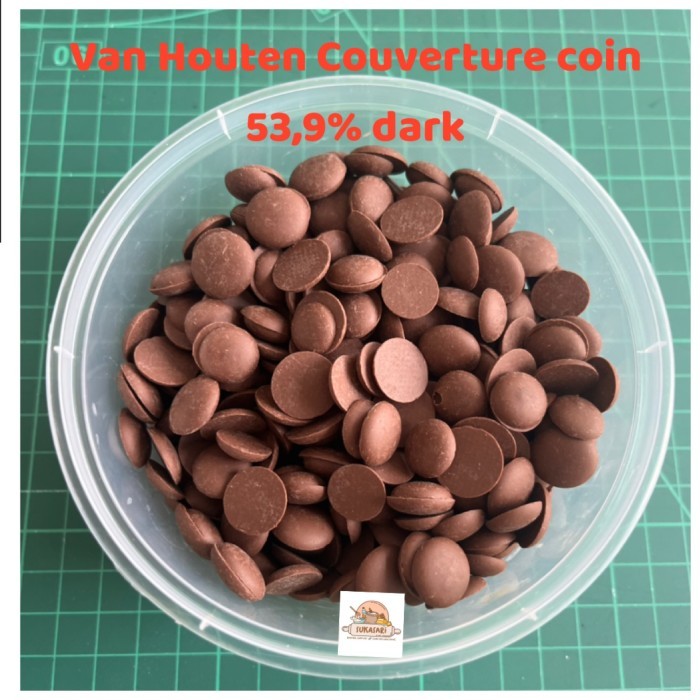 

Van Houten Dark Chocolate Couverture 53.9% 250gr cokelat Coin