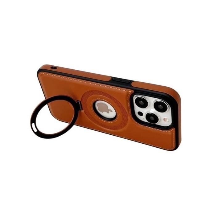 Grosir Case Iphone 12 Pro Max 12Pro Iphone12 Casing Luxury Leather Metal Ring Standing Magsafe Cover