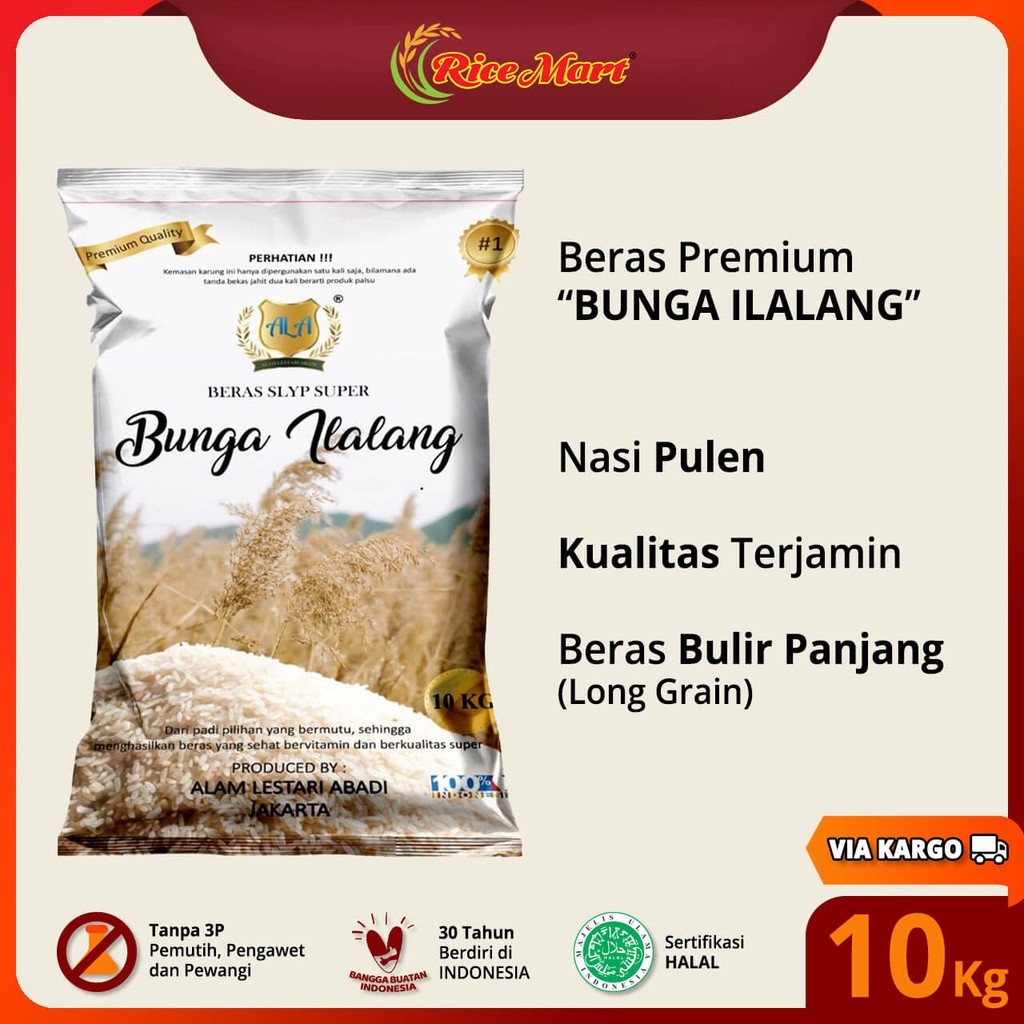 

Beras BUNGA ILALANG 10 kg [KARGO] - Nasi Pulen - Kualitas Terjamin - Produk Indonesia