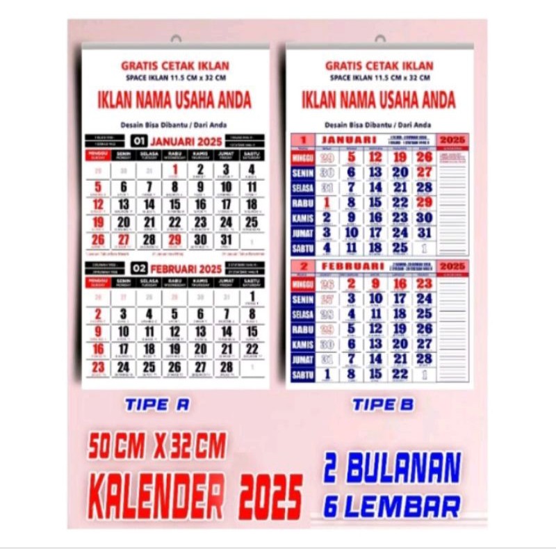 

Kalender 2025 Costum | Kalender Atas Bawah 2025 Costum Nama Usaha | Kalender 2025 Nama Usaha