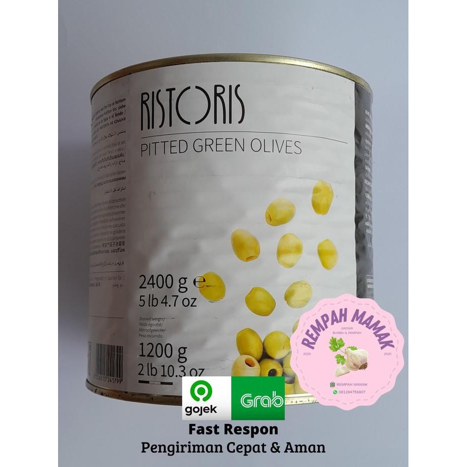 

Green Olive Pitted / Ristoris Olive Verdi Denocciolate New 100 % Original