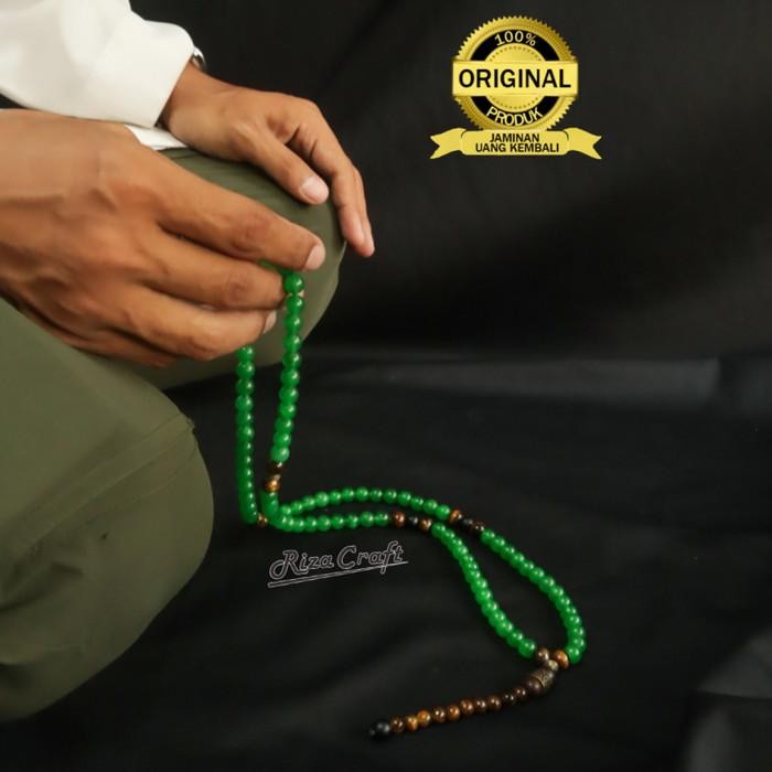 Tasbih Batu Giok Hijau Asli Cina 99 Butir Asli Original Premium New 100 % Original