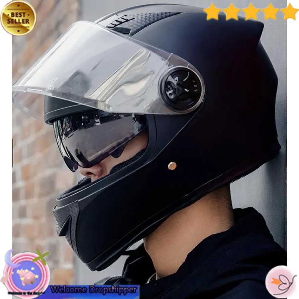 Yourfav AXK Helm Full Face Motor Double Lens Anti Fog Motocycle Helmet - A557 WD23