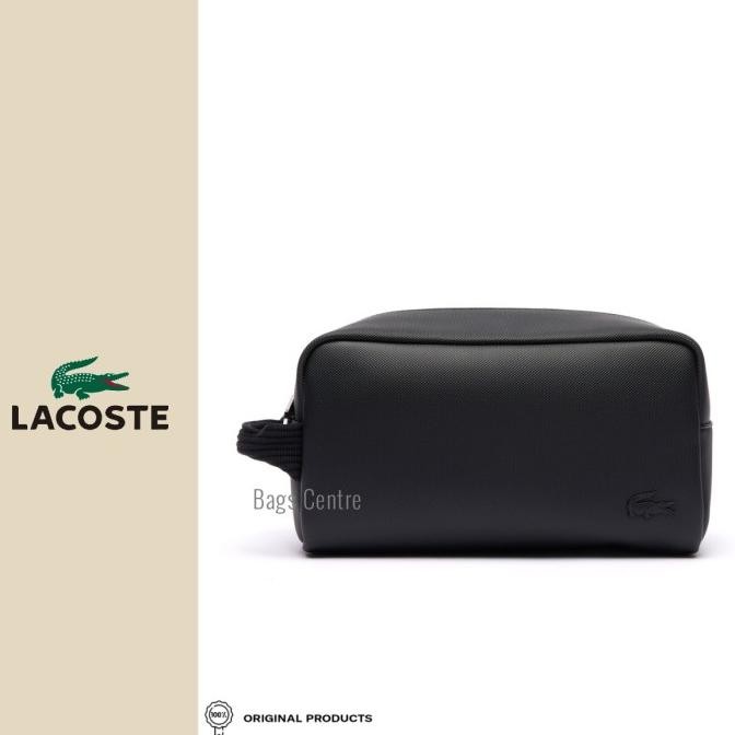 Lacoste Men Classic Clutch Bag Canvas Tolitery Bag Noir