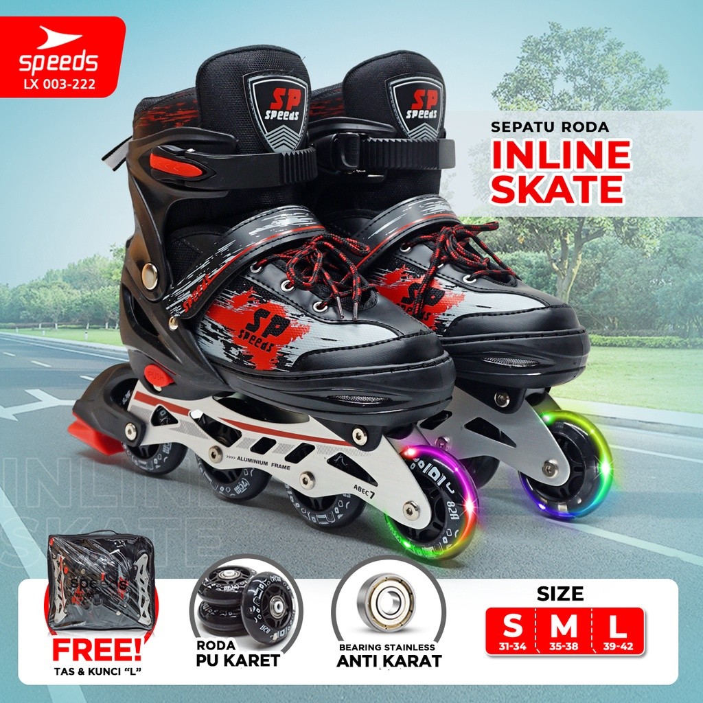 SPEEDS Sepatu Roda Anak / Remaja / Dewasa Inline Roller Skate Roda Karet Roller Skate 003