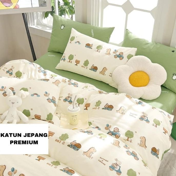 Kamar Tidur Sprei Katun Jepang Anak Import 90x200 - 200x200cm KJA15 BEST QUALITY