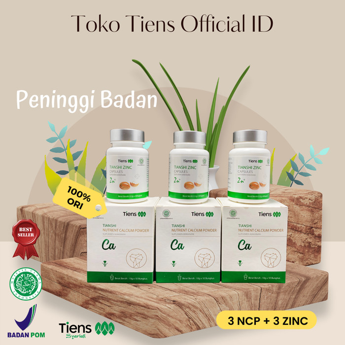 Obat Peninggi Badan Zinc dan Ncp Susu Kalsium untuk 30 Hari Konsumsi