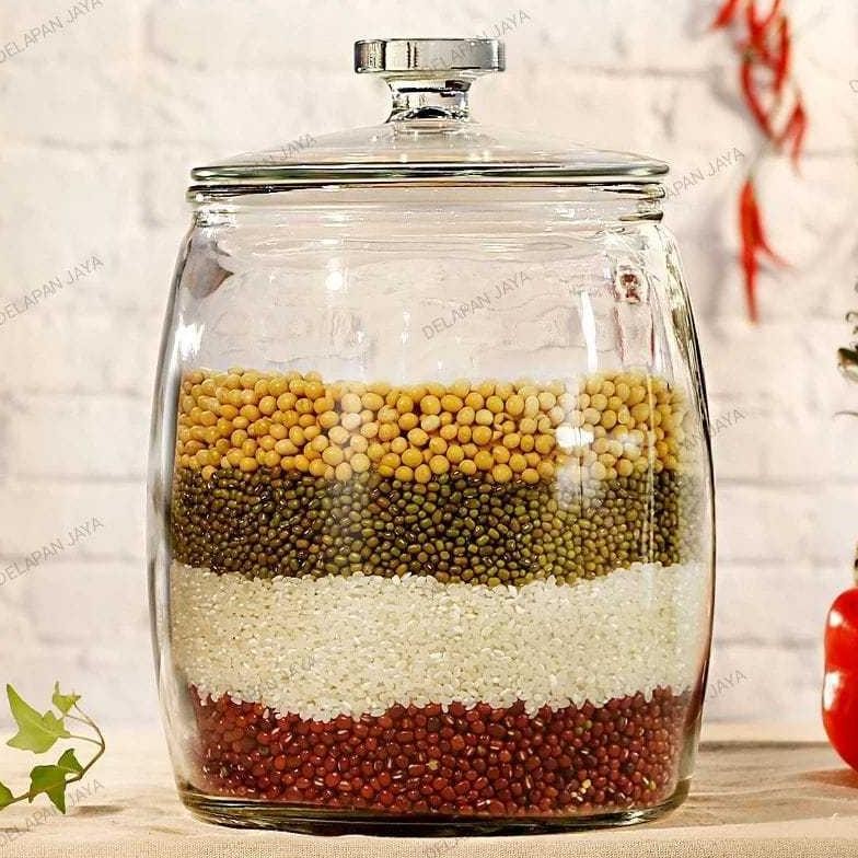 KIM GLASS TOPLES KACA BESAR 4 LITER TOPLES KUE TOPLES MAKANAN KEDAP UDARA 4 LITER