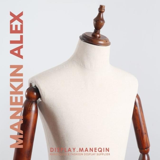Manekin ALEX Patung Cowok Setengah Badan Tangan Robot Kaki Kayu