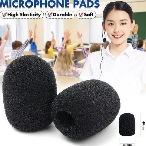 favorit] Busa Spon Mic Foam Clip On Headset 3cm Microphone Sponge Cover Jepit