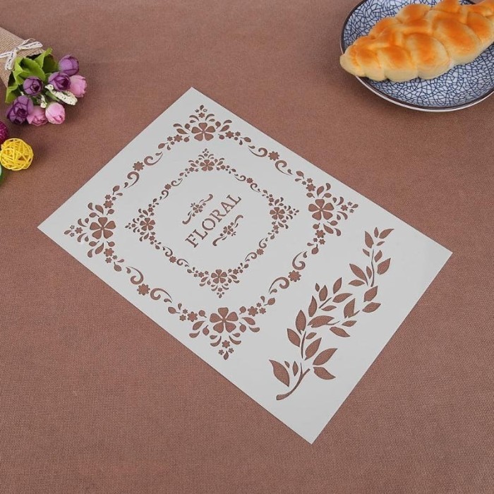 

PROMO! Plasic Stencil 3 Vine Flower Layering 21x31cm