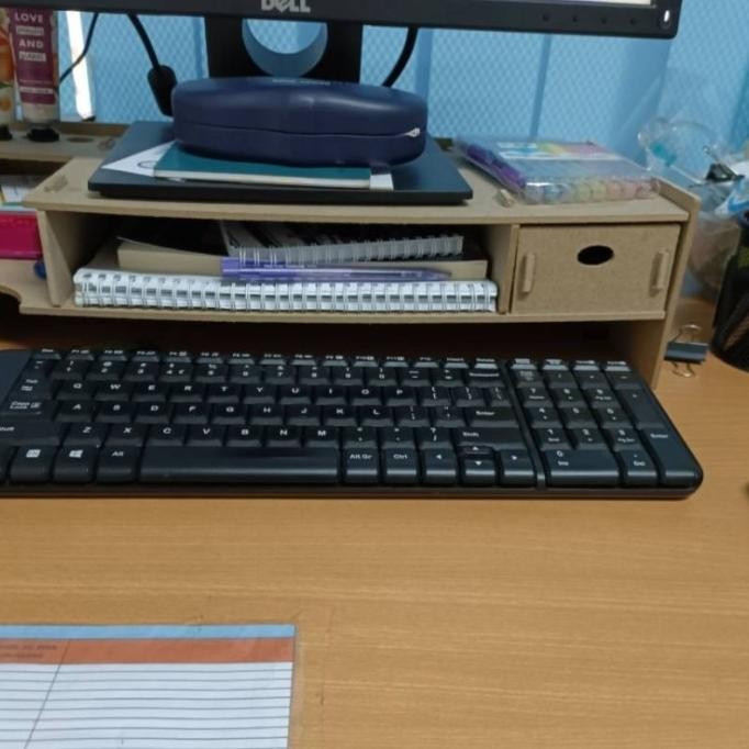 Stand Monitor Alas Laptop Kayu Meja Rak Peninggi Pc Printer Komputer LA
