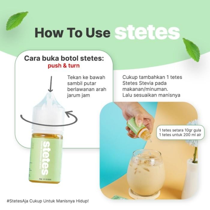 

Stetes Stevia Natural Sweetener - 30 Ml Pemanis Alami Alternatif Gula 0 Kalori Termurah 100 % Original