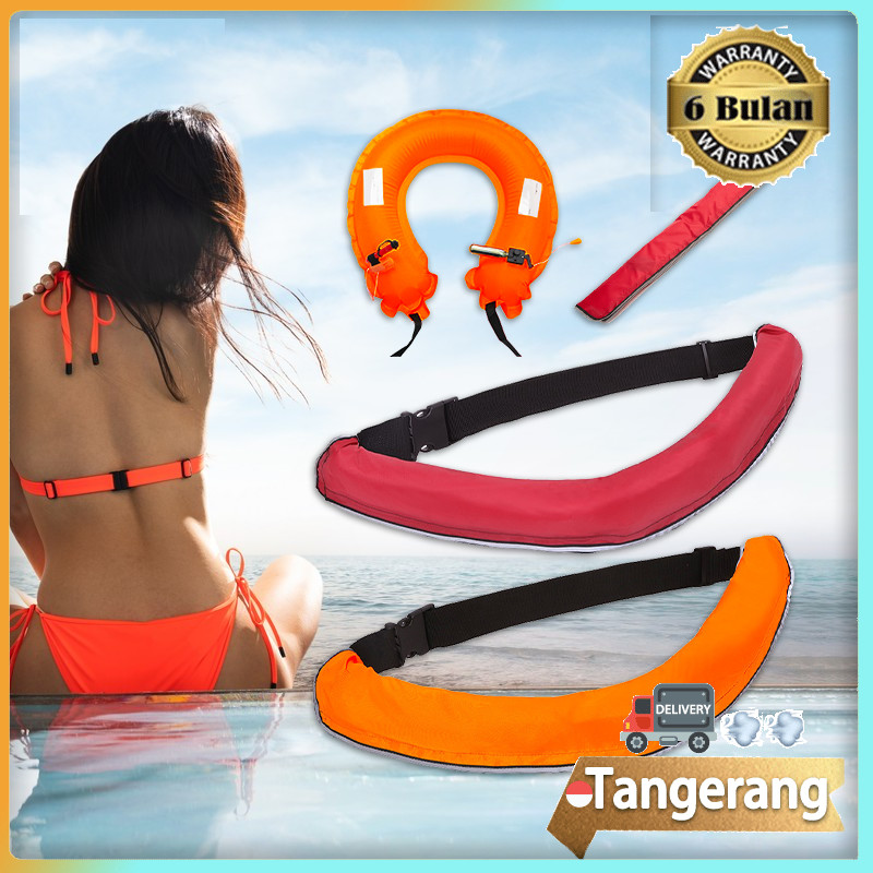 Life Jacket Pelampung Pinggang Renang Airbag Mengembang Manual Pelampung Portable Sabuk Pelampung
