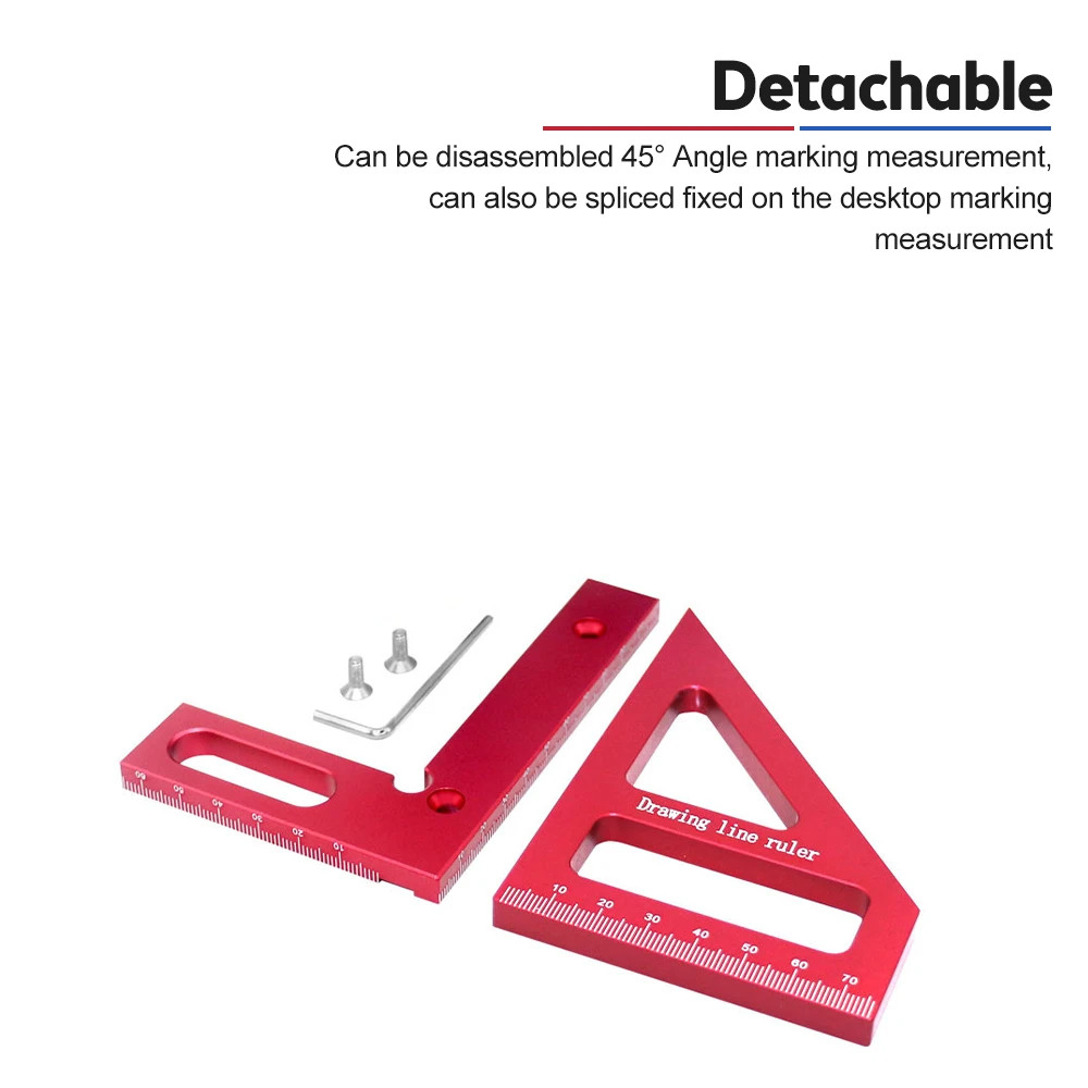 

rtc TOOHR Penggaris Siku Segita Siku Multi-Angle Woodworking Ruler - TO992