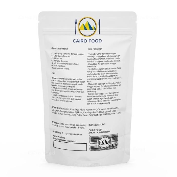 

Bumbu Nasi Mandi Cairo Food - 1 Kg Terbaru 100 % Original