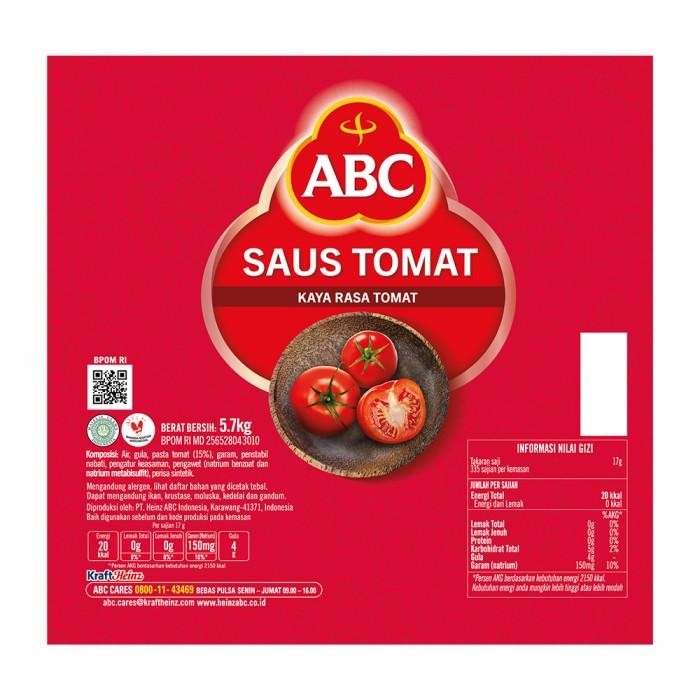 

Abc Saus Tomat Jerigen 5.7 Kg Terbaru 100 % Original