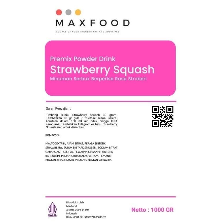 

1KG STRAWBERRY SQUASH / BUBUK MINUMAN SQUASH RASA STRAWBERRY