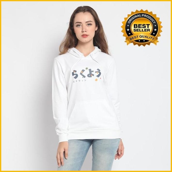 Hoodies 4.0 Rakuyou White Outer Wanita Ls - Hoodie Edwin Jeans Terlaris 100 % Original