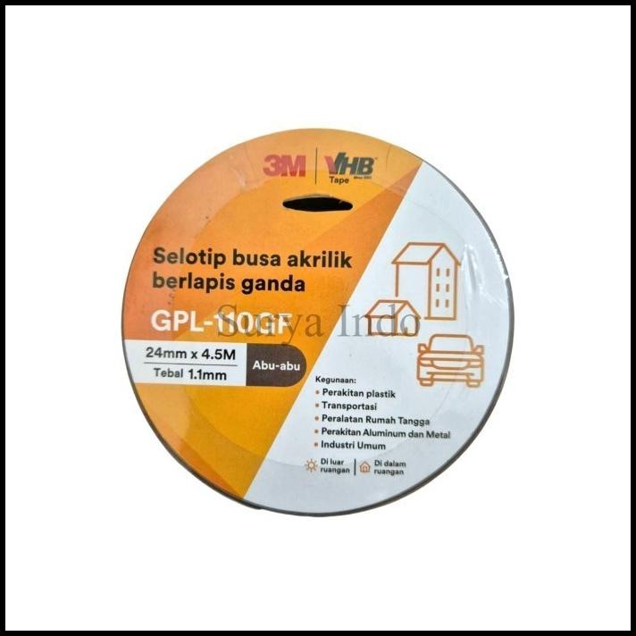 

Double Tape (24 Mm X 4.5 M) 3M Vhb Gpl-110Gf Dobeltip Perekat Dua Sisi Super Kuat Selotip Busa Akrilik Berlapis Ganda