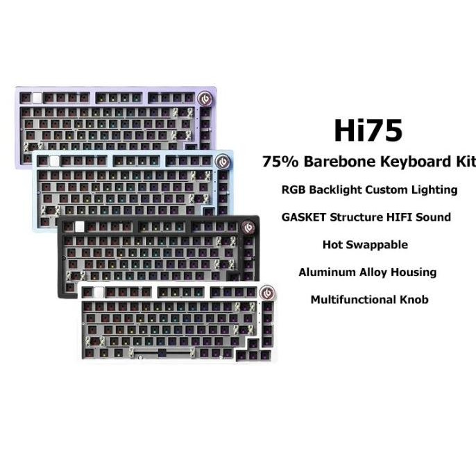 LEOBOG Hi75 RGB Gasket Aluminum Barebone Mechanical Keyboard HI 75 terlaris