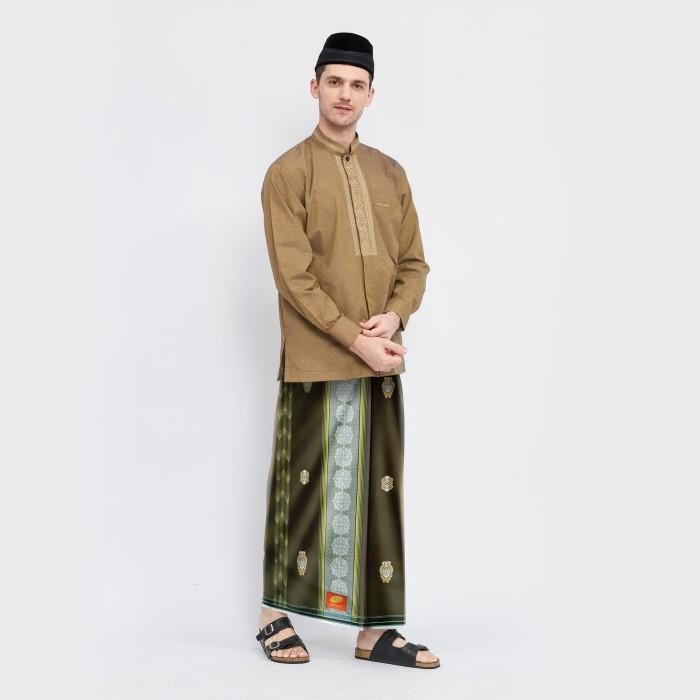 Sarung Atlas Infinity Jacquard Warna Hijau Olive 01 Terbaru 100 % Original
