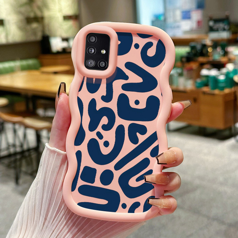 Casing Hp Untuk Samsung A51 M40s Case trendi baru Warna macaron tekstur lembut softcase batas gelomb