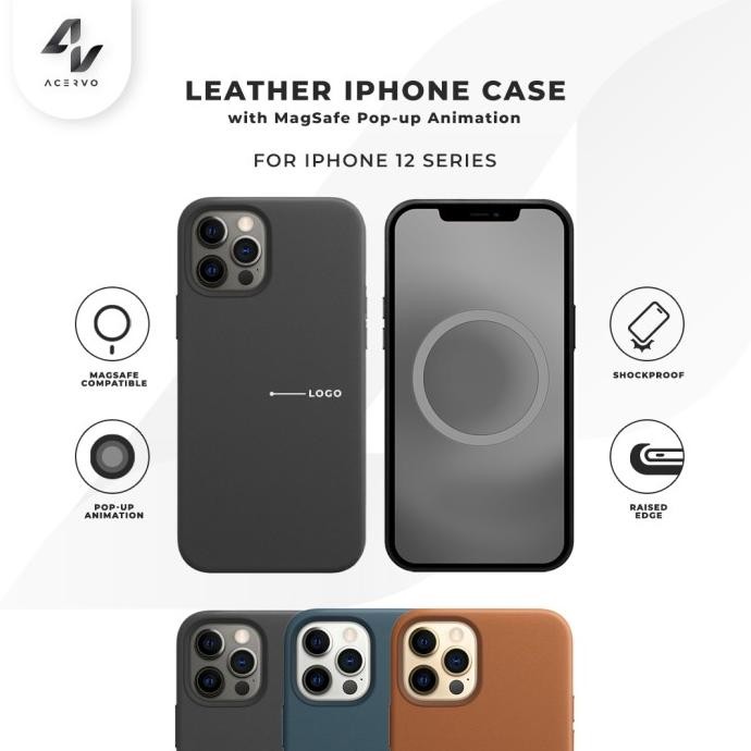 iPhone 12 Series Leather Case Magsafe (Pop-up Animation) Ori Version