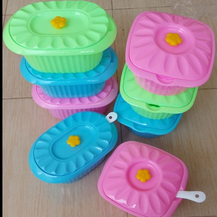 Wadah Saji / Basi Sayur Plastik/Tempat Sayur + Tutup + Sendok sayur