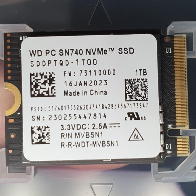 WD SN740 NVME SSD M.2 2230 PCIE GEN 4 FOR STEAM DECK / ROG ALLY / MS SURFACE ORIGINAL DAN TERPERCAYA