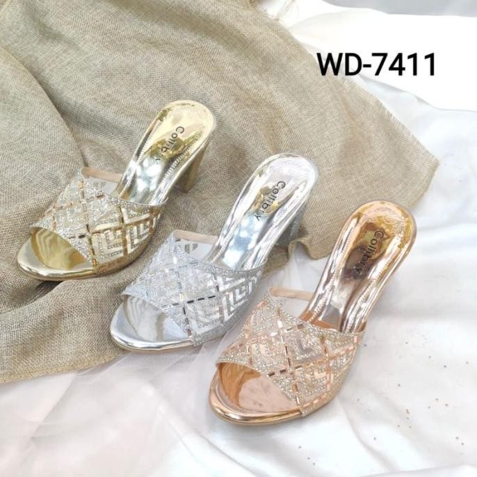 [ LeniaStoreId ] sandal pesta wedding hils 7cm best quality import terlaris