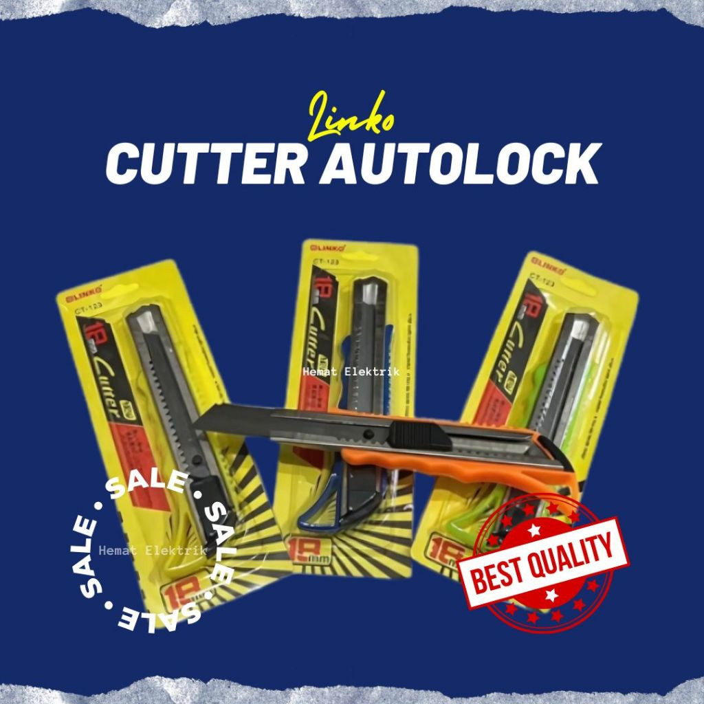 

Cutter Besar Pisau Cuter Auto Lock Karter Stainless Tebal Grip Geser
