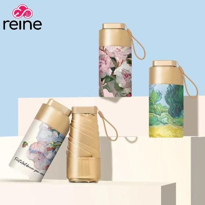 Reine Payung Emas Motif (Baru) / Payung Lipat UV Super Mini Emas KOS