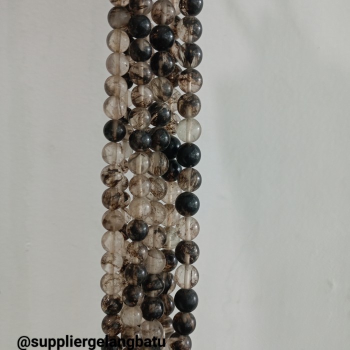 

Batu black citrine 8mm 10mm 12mm natural hitam putih