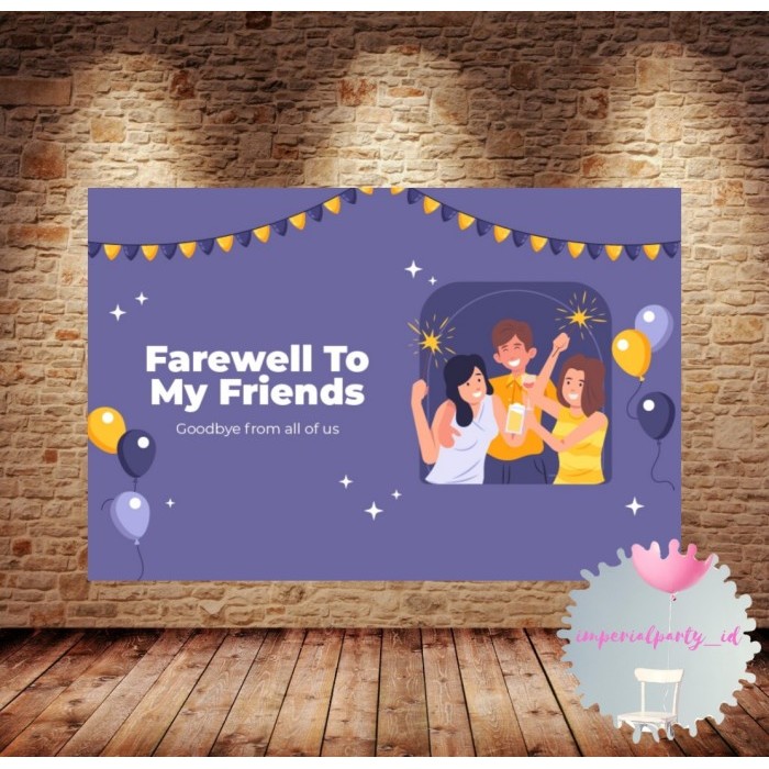 Custom Backdrop Banner Spanduk Farewell Party Retirement Perpisahan