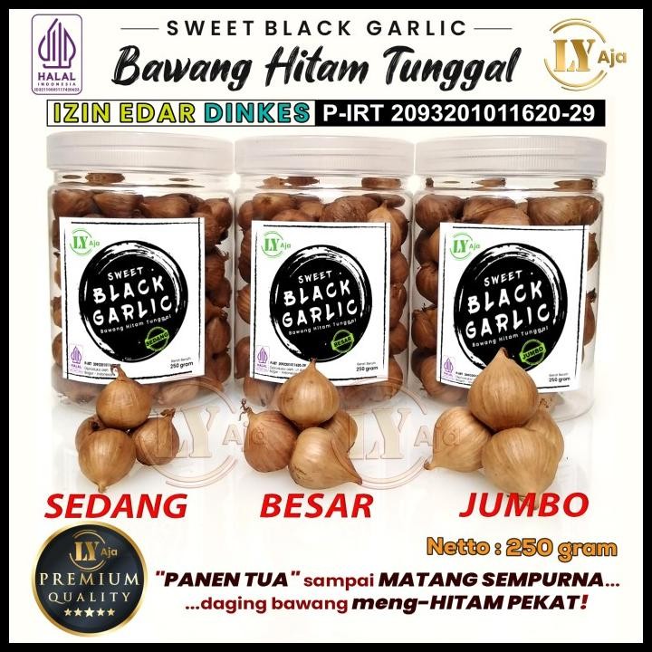 

Terbaru|New|Terlaris Bawang Hitam Tunggal Lanang Sweet Black Garlic Ly Aja 250 Gram Best Seller