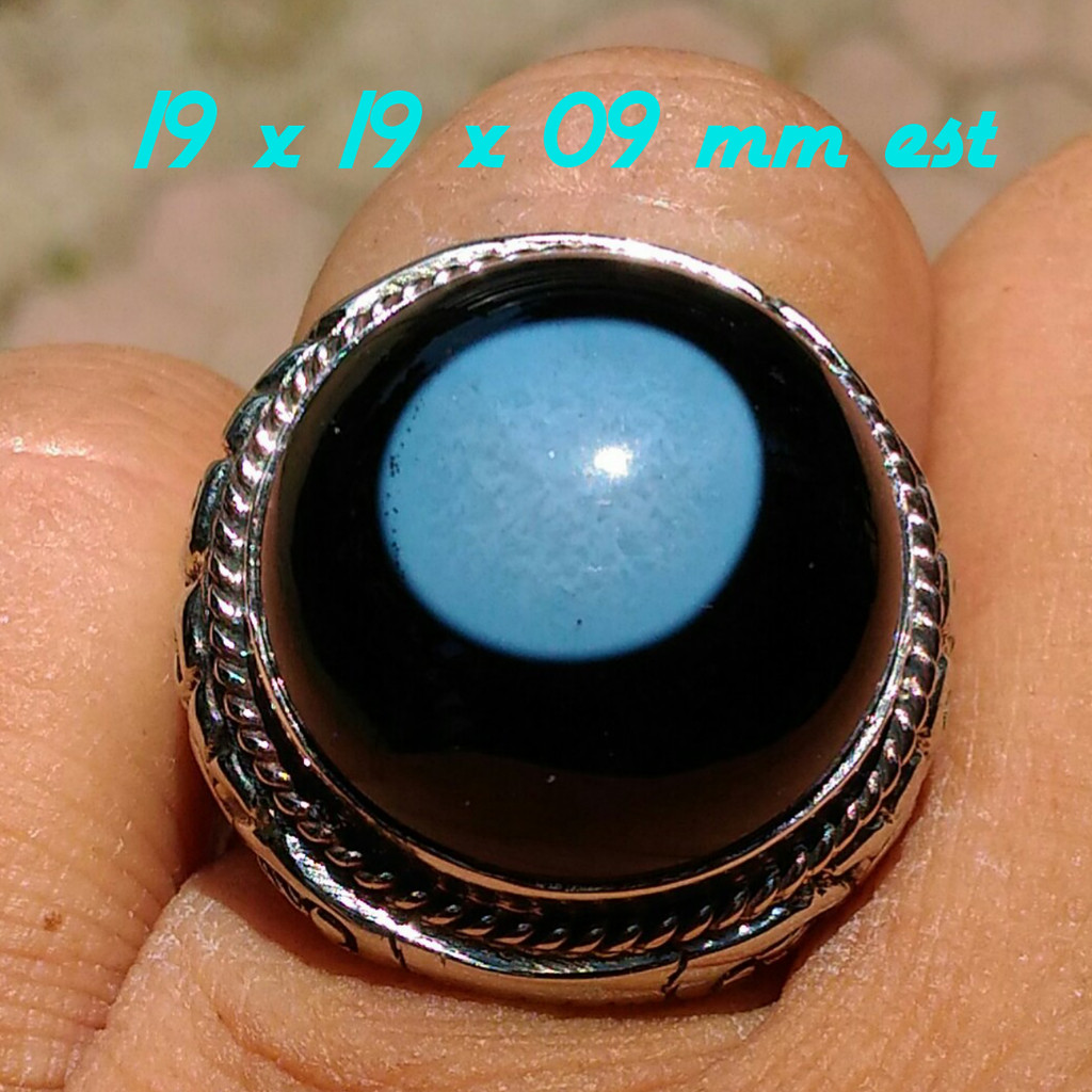 Black Agate Motif Mata Dewa Top Kristal