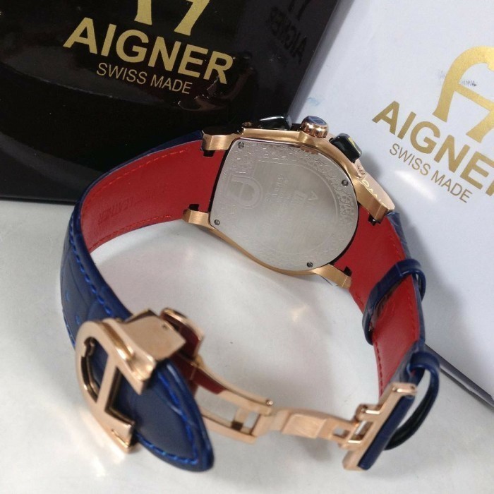 Tali Kulit Jam Tangan Aigner Palermo 58500 Super Original - Hitam