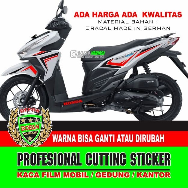 Promo Cutting Sticker Vario 125 Vario 150 Old Putih Hitam Merah
