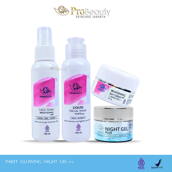 Probeauty Skincare Paket Glowing Whitening Night Cream Plus