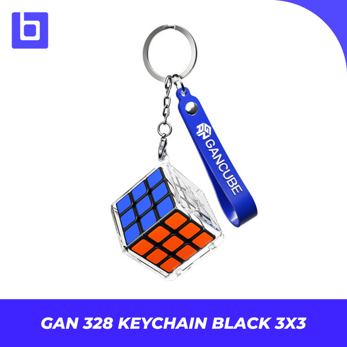 TERLARIS Rubik 3x3 GAN 328 Keychain Black Gantungan Kunci Rubik 3x3 Original