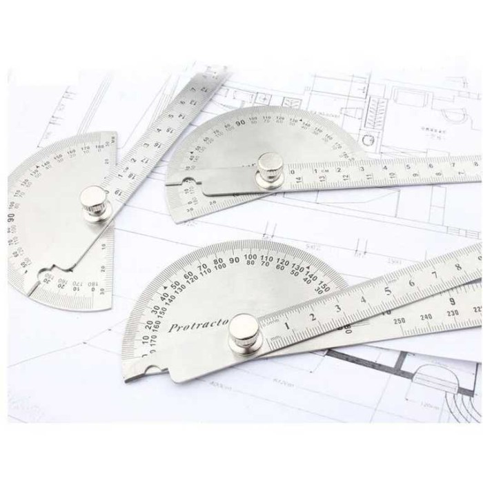

Penggaris Busur Derajat Protractor 180 Derajat Pengukur Sudut Stainless