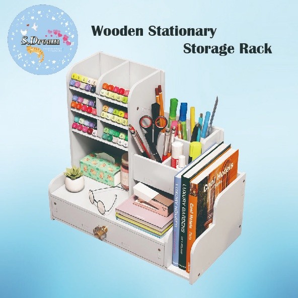 S.D Rak Penyimpanan Alat Tulis Kayu Kotak Tempat Pena Rak Alat Tulis Rak Pena Rak Kantor Rak Penyimp